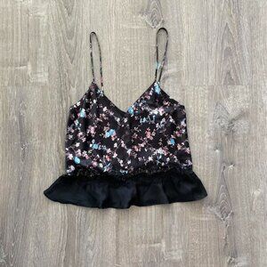 Victoria secret ruffled floral cami